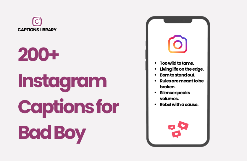 200+ Instagram Captions for Bad Boy