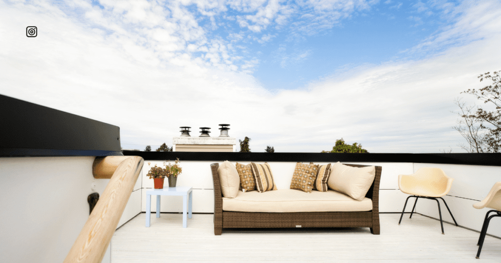 Cozy rooftop captions capturing warm and relaxing moments with scenic views.