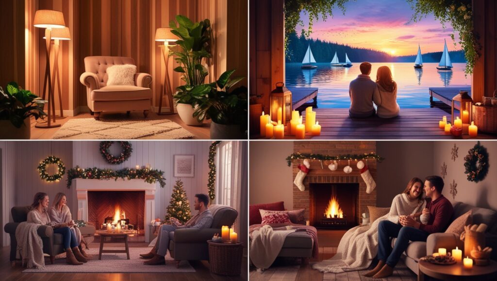 Cozy winter vibes captions capturing the warmth and beauty of the season.