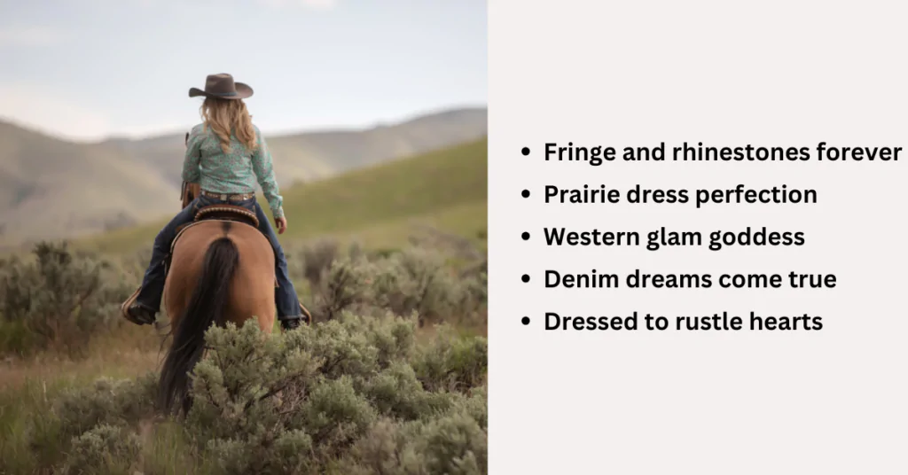 Cowgirl Dress Captions for Instagram to highlight Western fashion with flair.