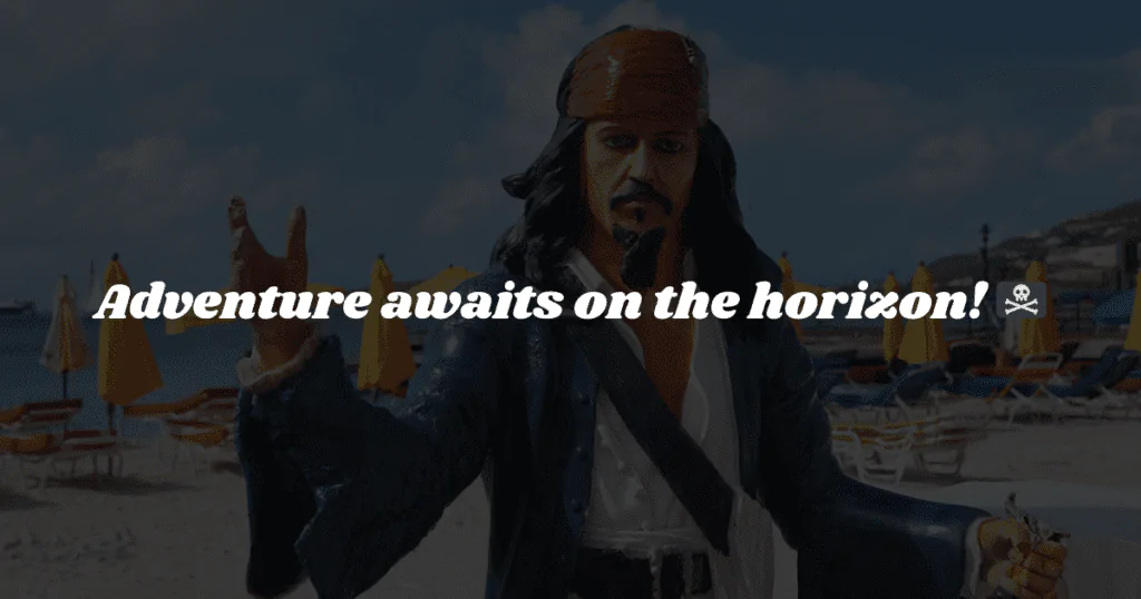 "A collection of pirate-themed captions for Instagram posts."